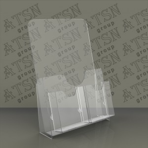 Буклетница для поліграфії з прозорого пластика